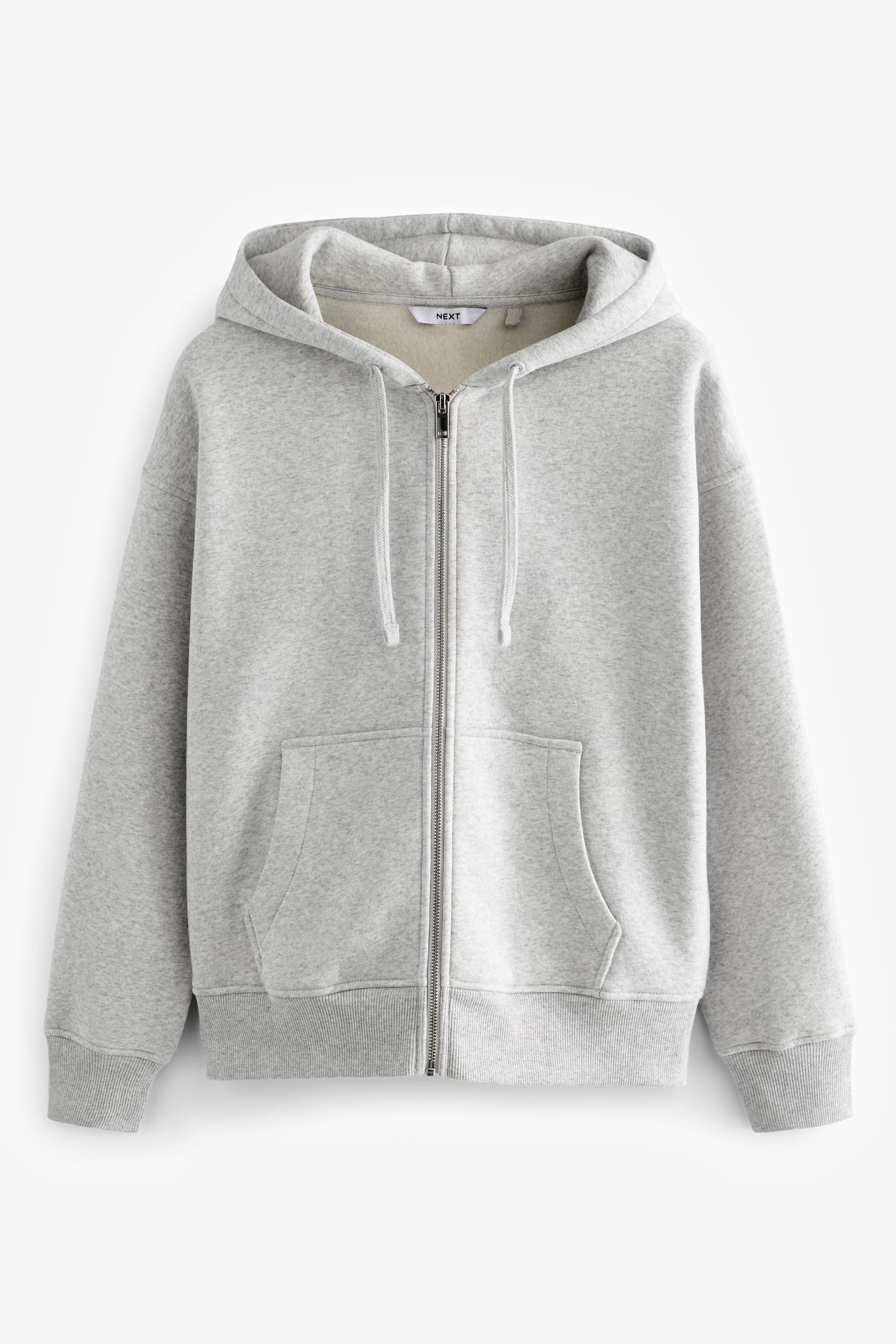 Long grey zip up hoodie discount