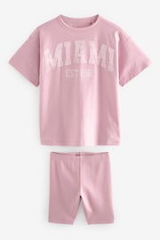 Pink/Blue/Ecru Short Pyjamas 3 Pack (3-16yrs) - Image 6 of 10