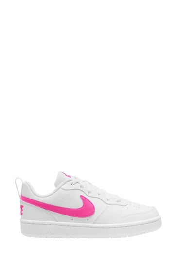 Nike Pink/White Youth Court Borough Low Recraft Trainers