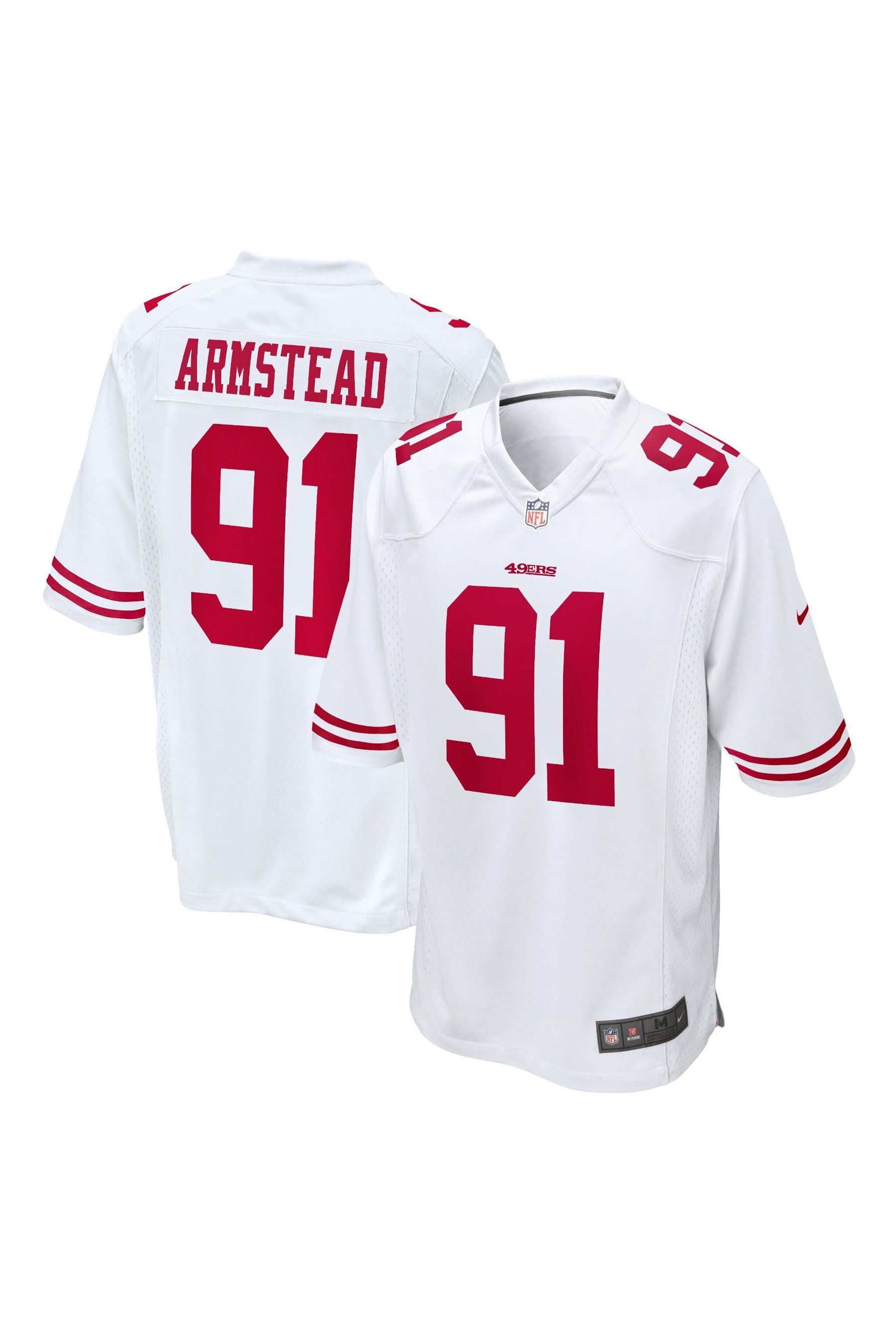 Nike White NFL San Francisco 49ers Game Road Jersey Arik Armstead