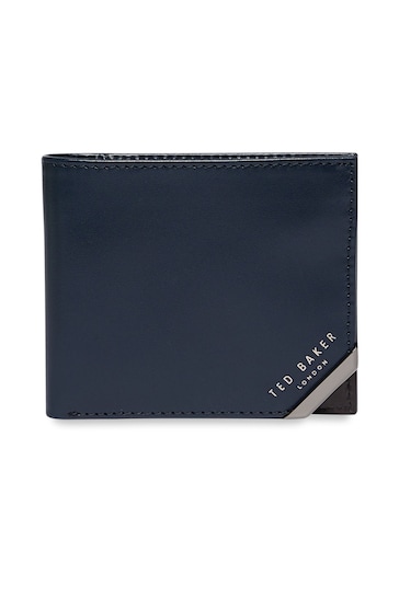 Ted Baker Blue Korning Leather Bifold Wallet