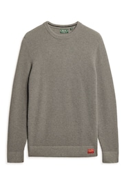 Superdry Grey Textured Crew Knit Jumper - Image 4 of 6