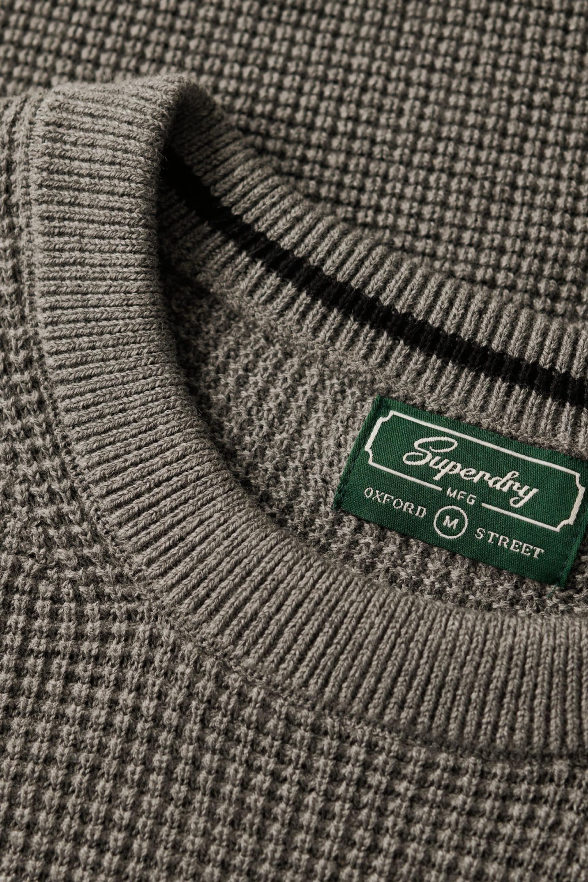 Superdry Grey Textured Crew Knit Jumper - Image 6 of 6