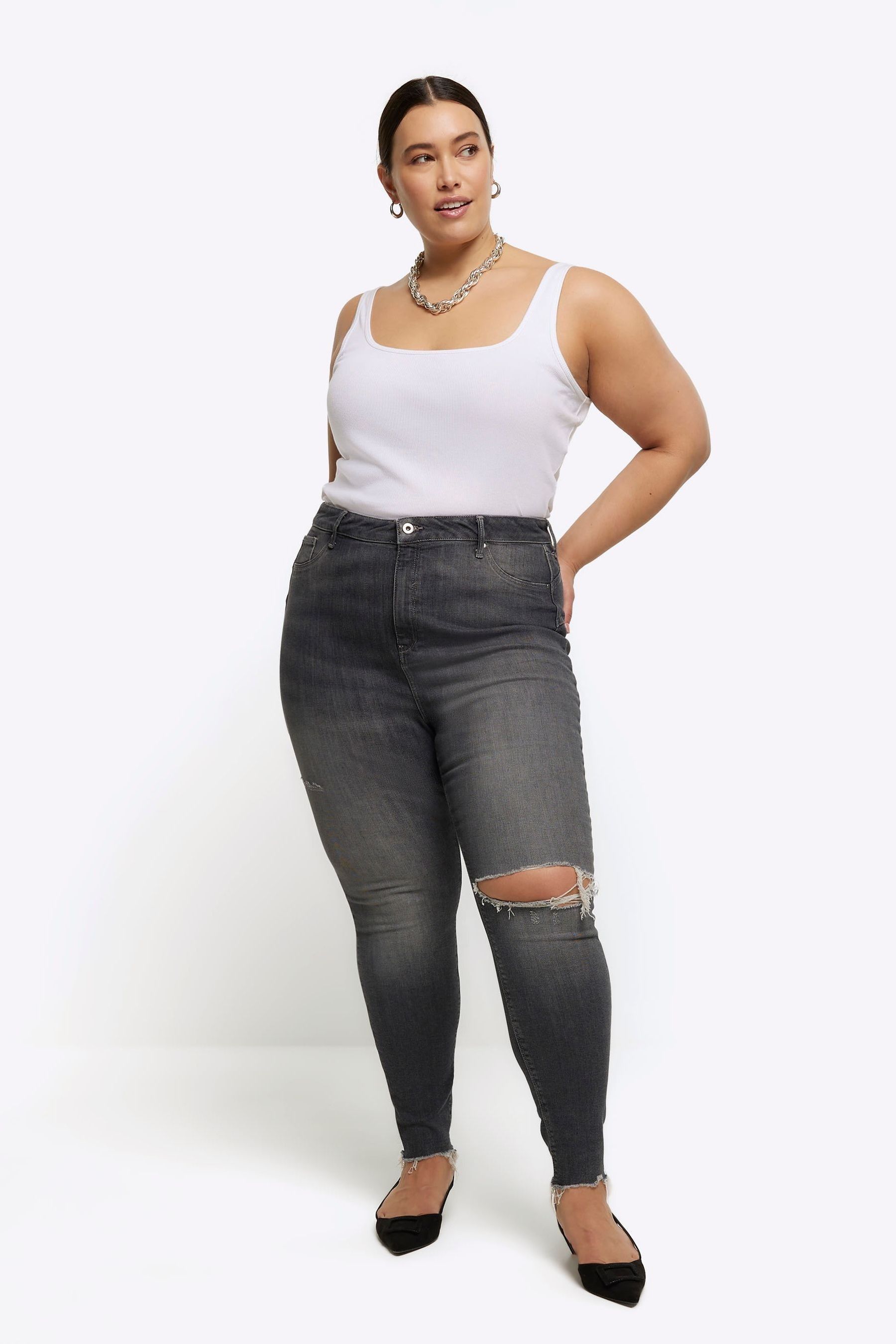River island 2024 grey skinny jeans