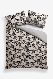 Natural/Black Floral Geometric Cotton Rich Reversible Duvet Cover and Pillowcase Set - Image 6 of 6