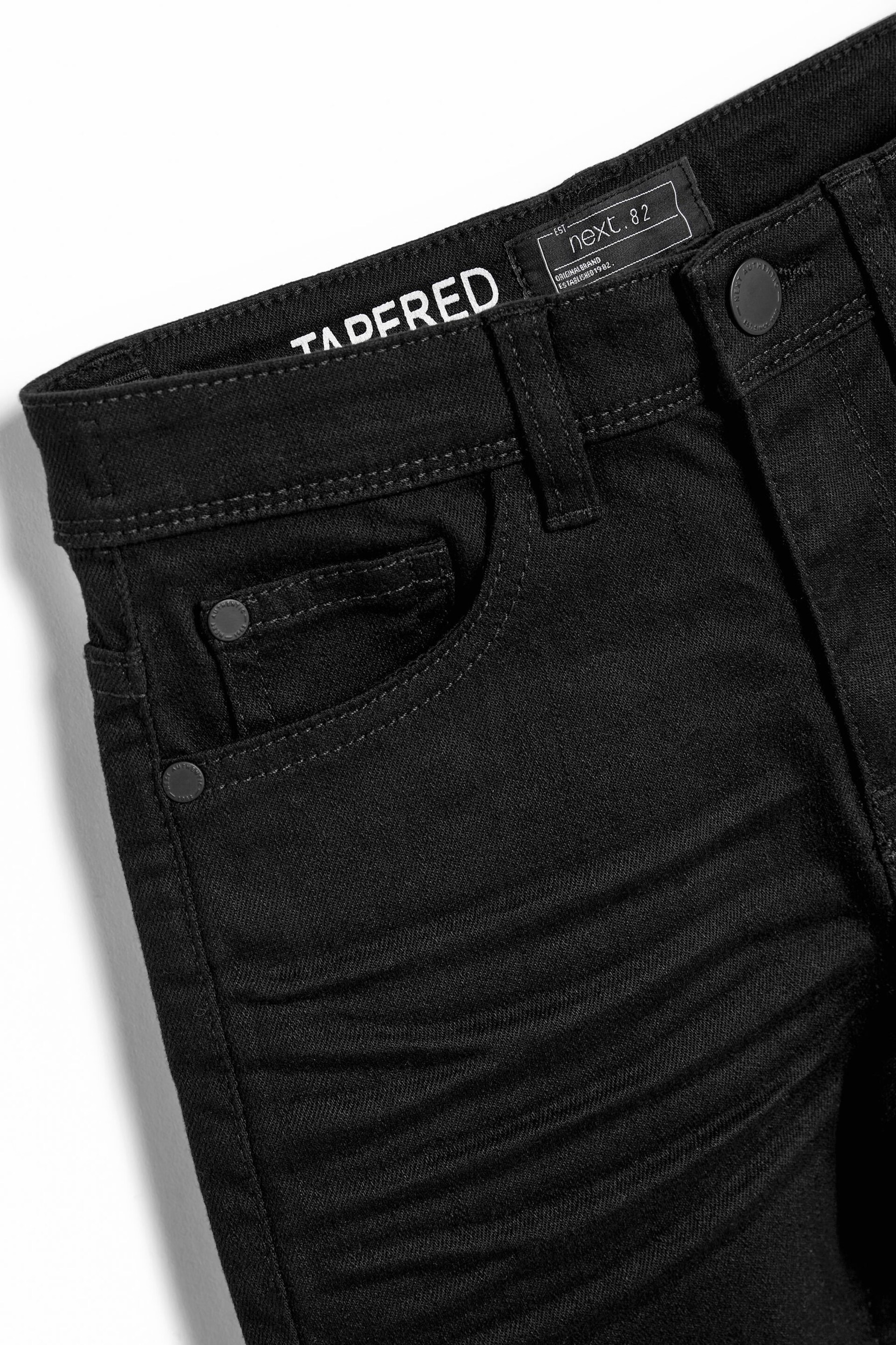 Black Tapered Fit Cotton Rich Stretch Jeans (3-17yrs) - Image 3 of 3