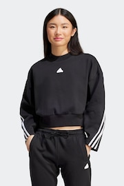 adidas Black Sportswear Future Icons 3-Stripes Sweatshirt - Image 1 of 6