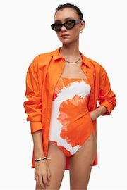 AllSaints Orange Catriona Mariana Swimsuit - Image 3 of 8