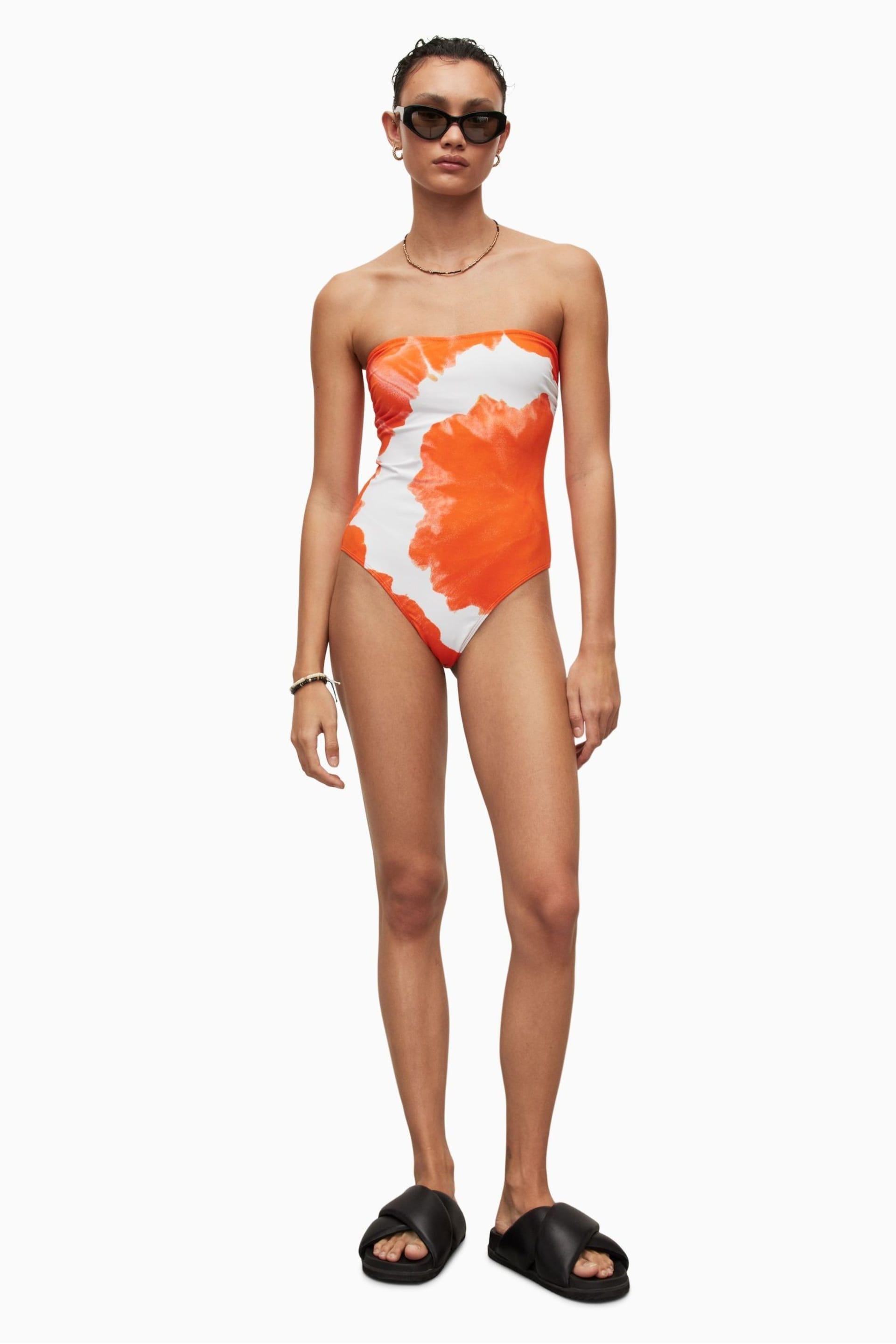 AllSaints Orange Catriona Mariana Swimsuit - Image 4 of 8