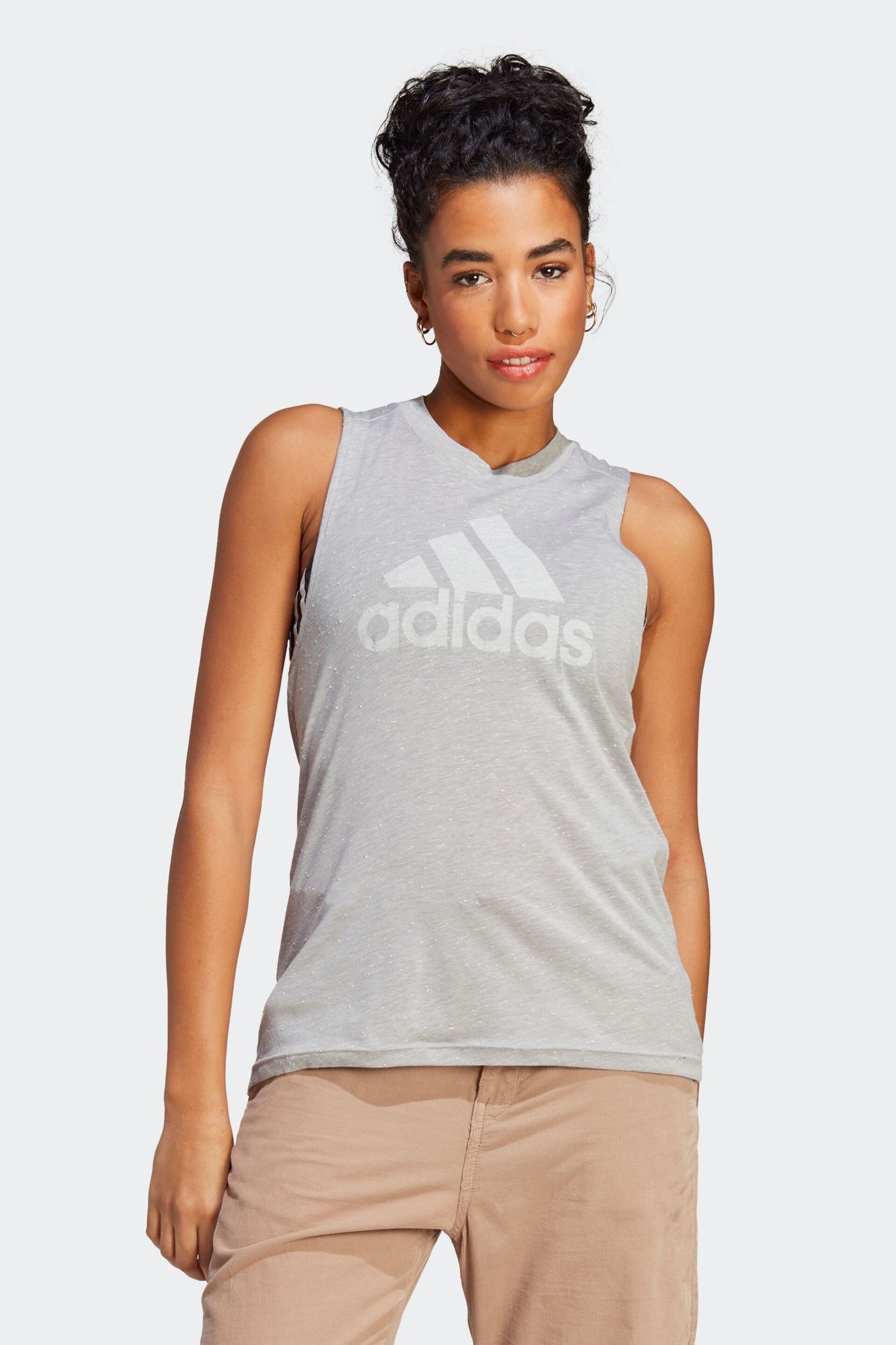 adidas Grey Sportswear Future Icons Winners 3.0 Tank Top - Image 1 of 7