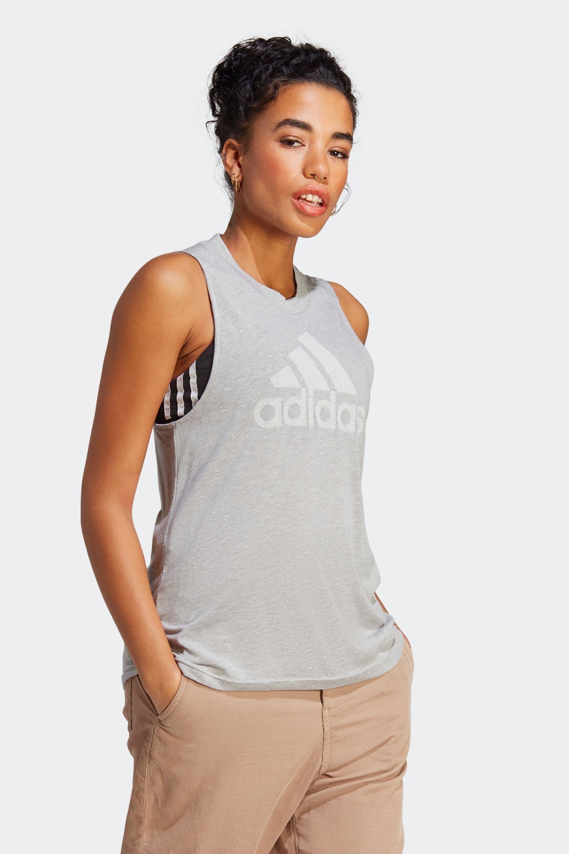 adidas Grey Sportswear Future Icons Winners 3.0 Tank Top - Image 3 of 7