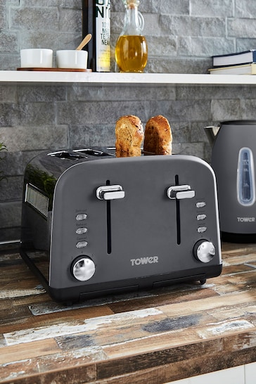 Tower Black 4 Slot Toaster