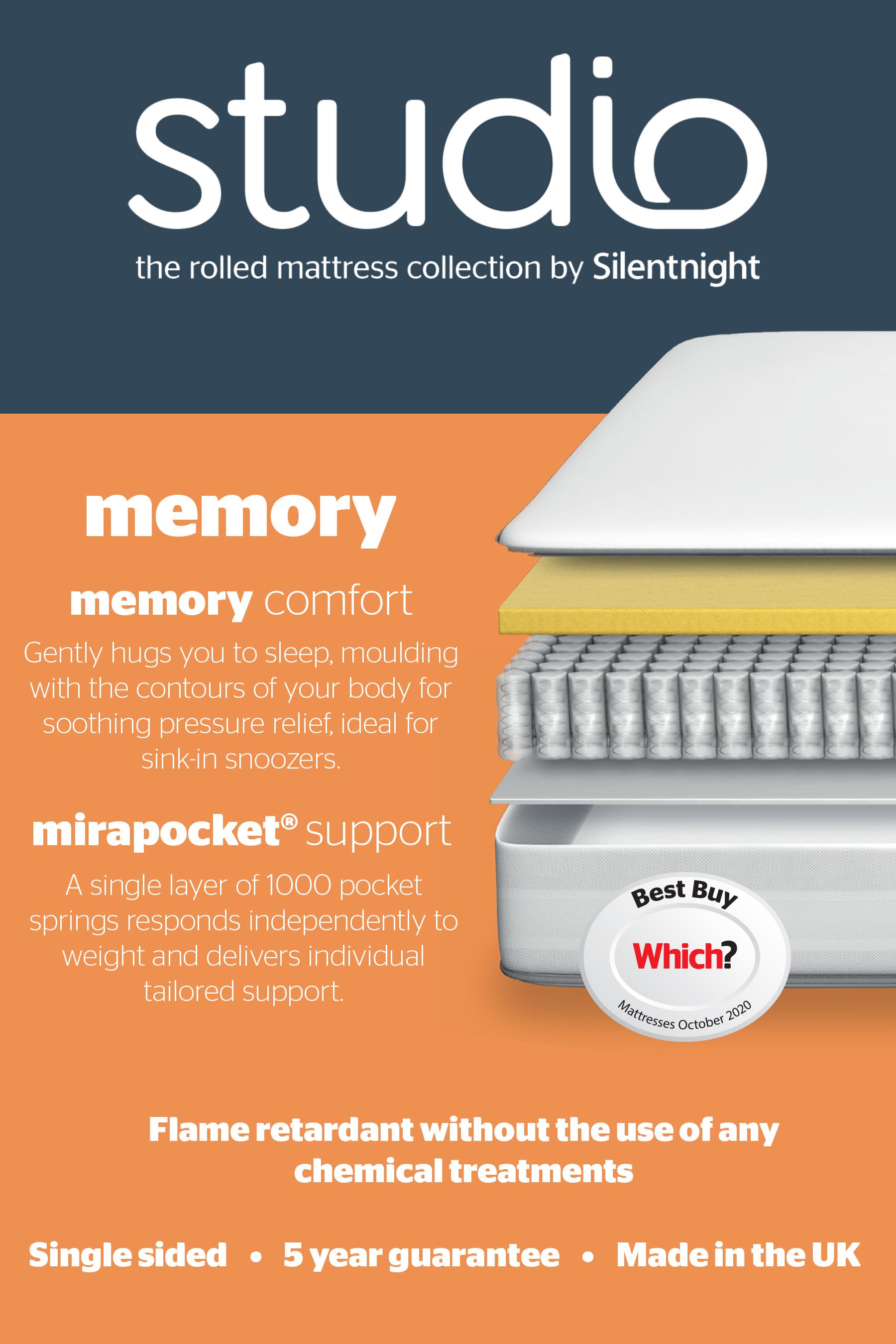 Silentnight studio store memory mattress
