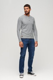 Superdry Light Grey Waffle Long Sleeve Henley Top - Image 2 of 6