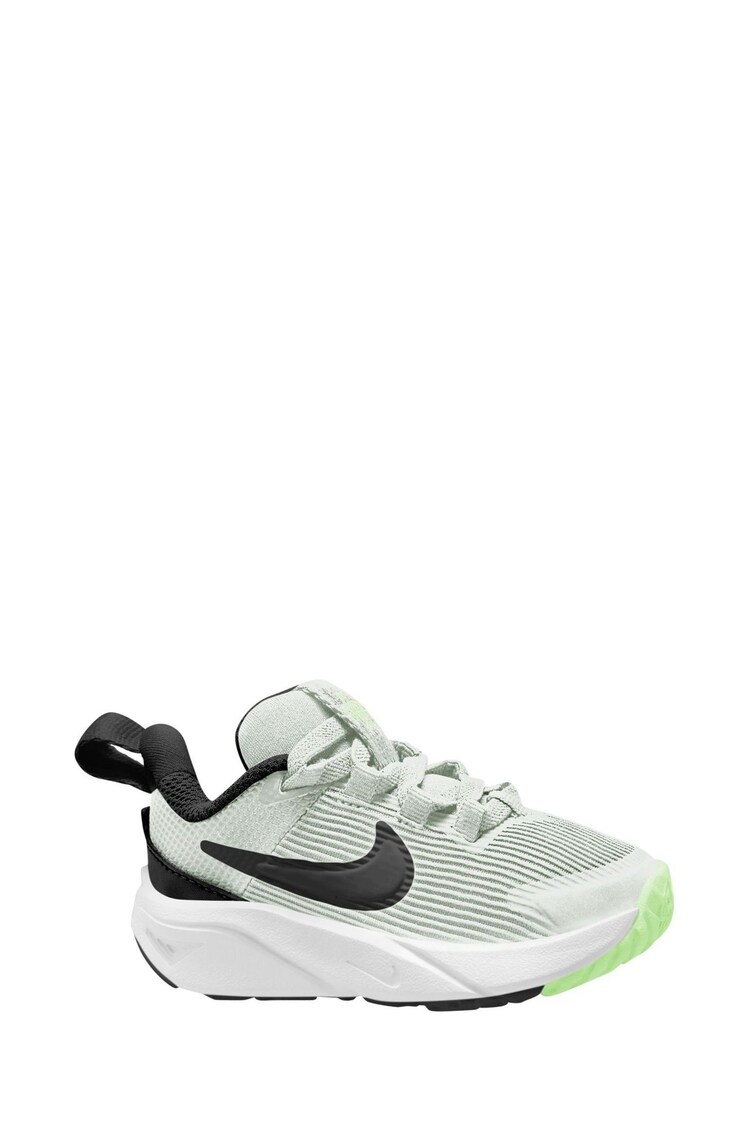 Nike White/Lime Infant Star Runner 4 Trainers - Image 1 of 4