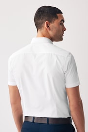 White Slim Fit Easy Care Short Sleeve Shirts 2 Pack - Image 4 of 11