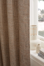 Brown Textured Fleck Eyelet Lined Curtains - Image 4 of 6