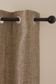 Brown Textured Fleck Eyelet Lined Curtains - Image 5 of 6