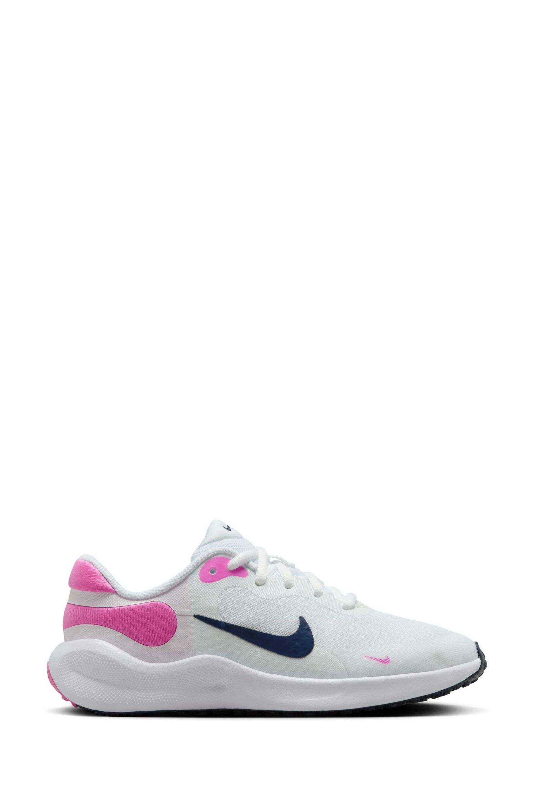 Buy Nike White Pink Youth Revolution 7 Trainers from Next Luxembourg