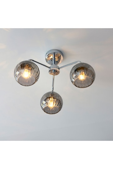 Gallery Home Chrome Dilan 3 Bulb Ceiling Light