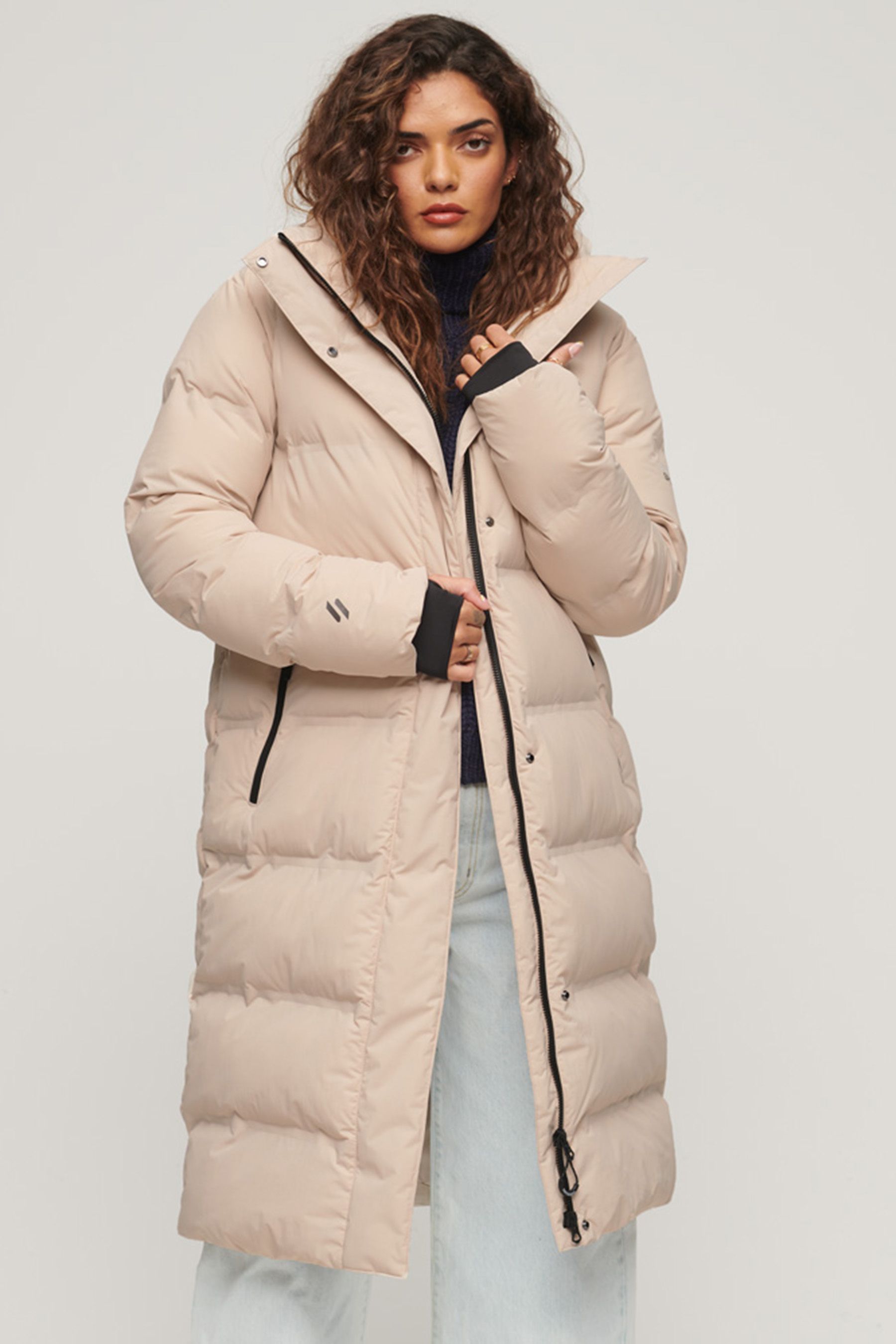 Hooded longline jacket discount