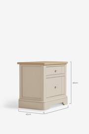 Stone Hampton Country Collection Luxe Painted Oak 2 Drawer Wide Bedside Table - Image 6 of 8