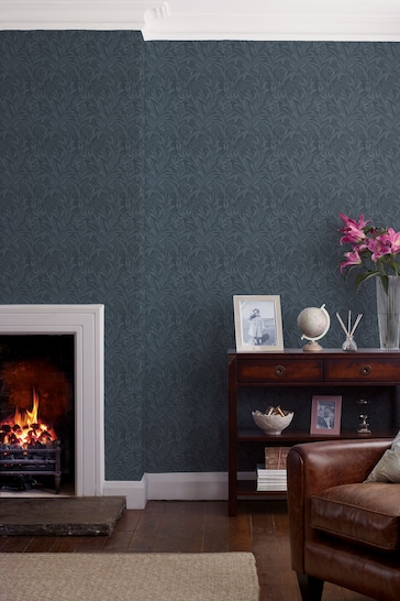 Laura Ashley Dusky Seaspray Barley Wallpaper Sample Wallpaper