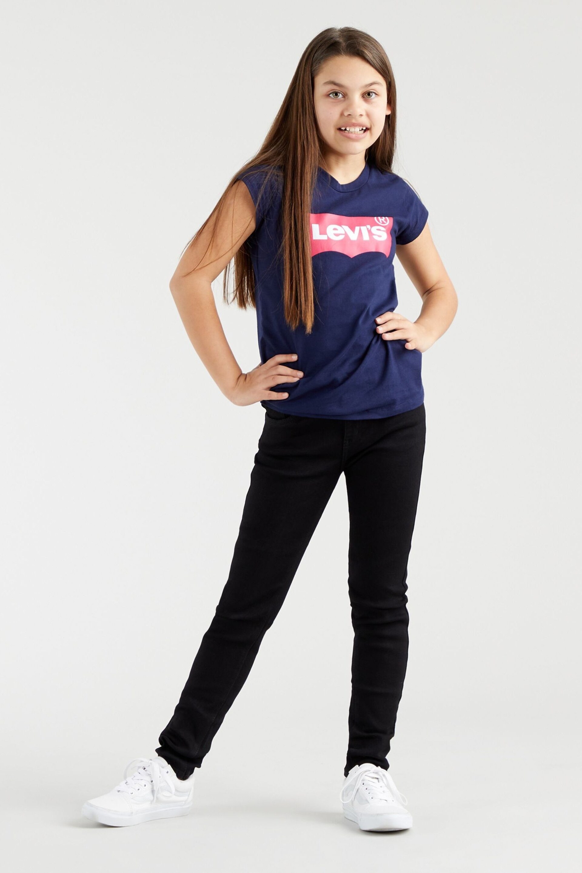 Levi's® Navy Blue Batwing Girls T-Shirt - Image 1 of 4