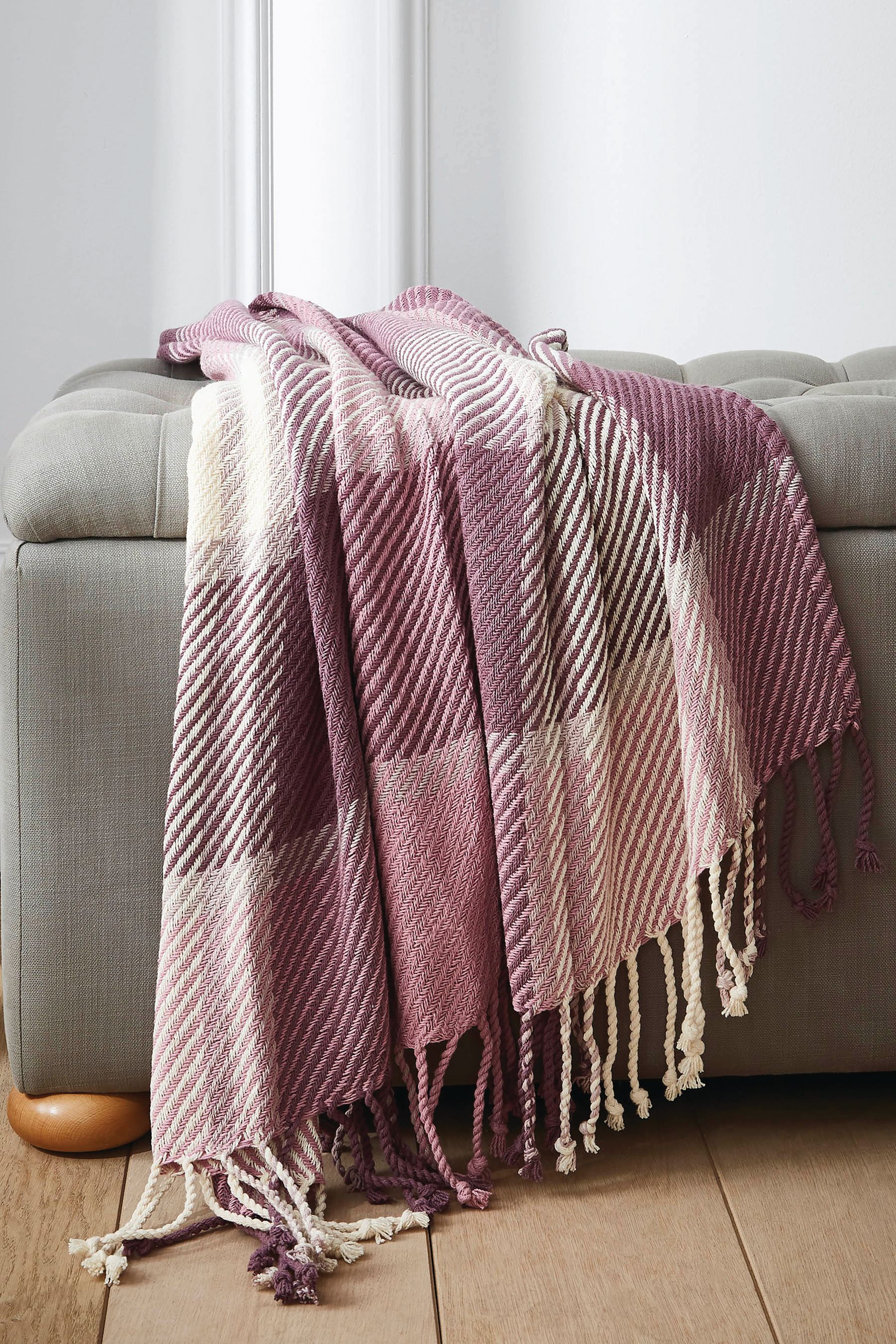 Grey and purple throw top