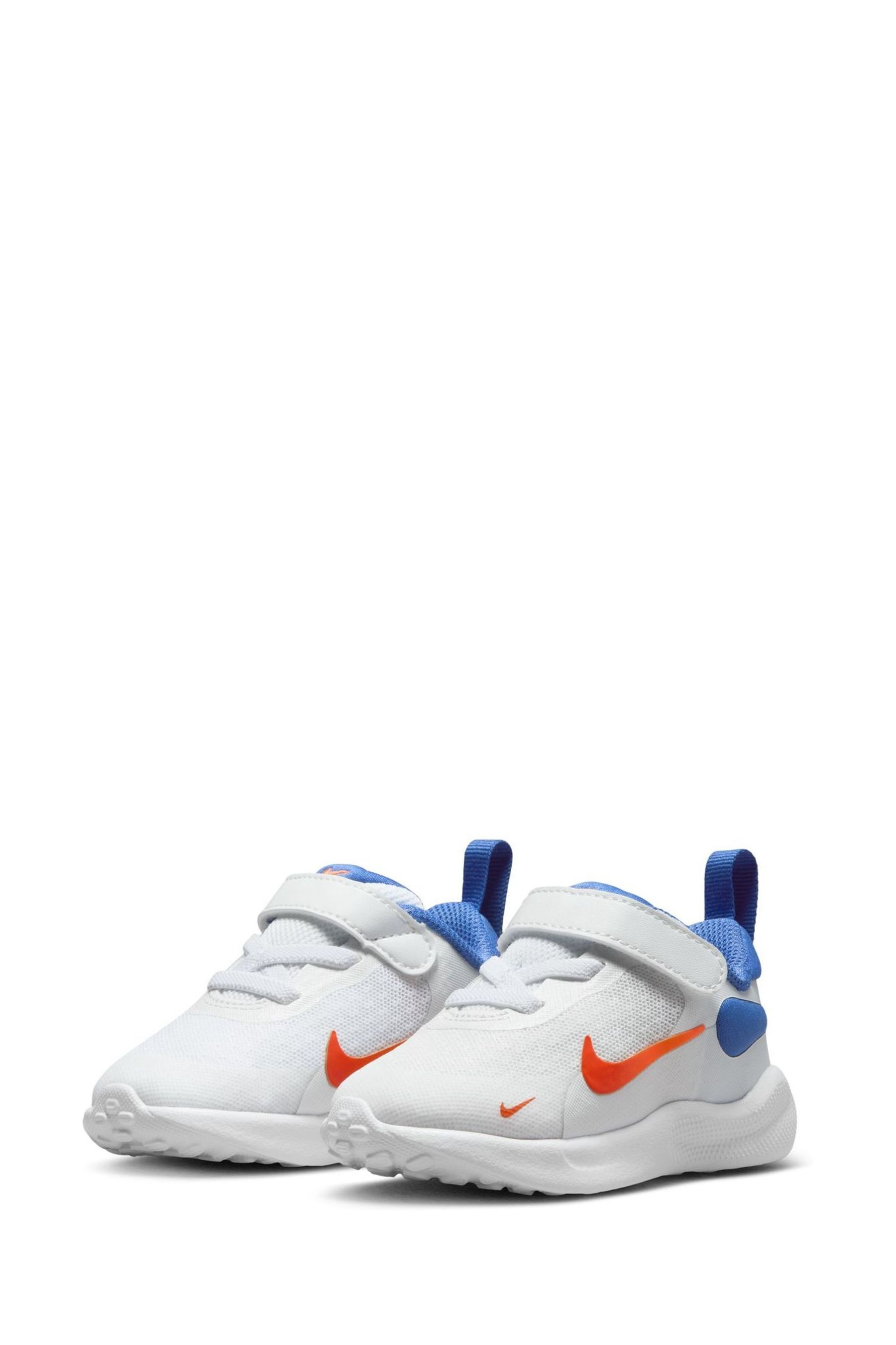 Buy Nike White Blue Infant Revolution 7 Trainers from the Next UK online shop