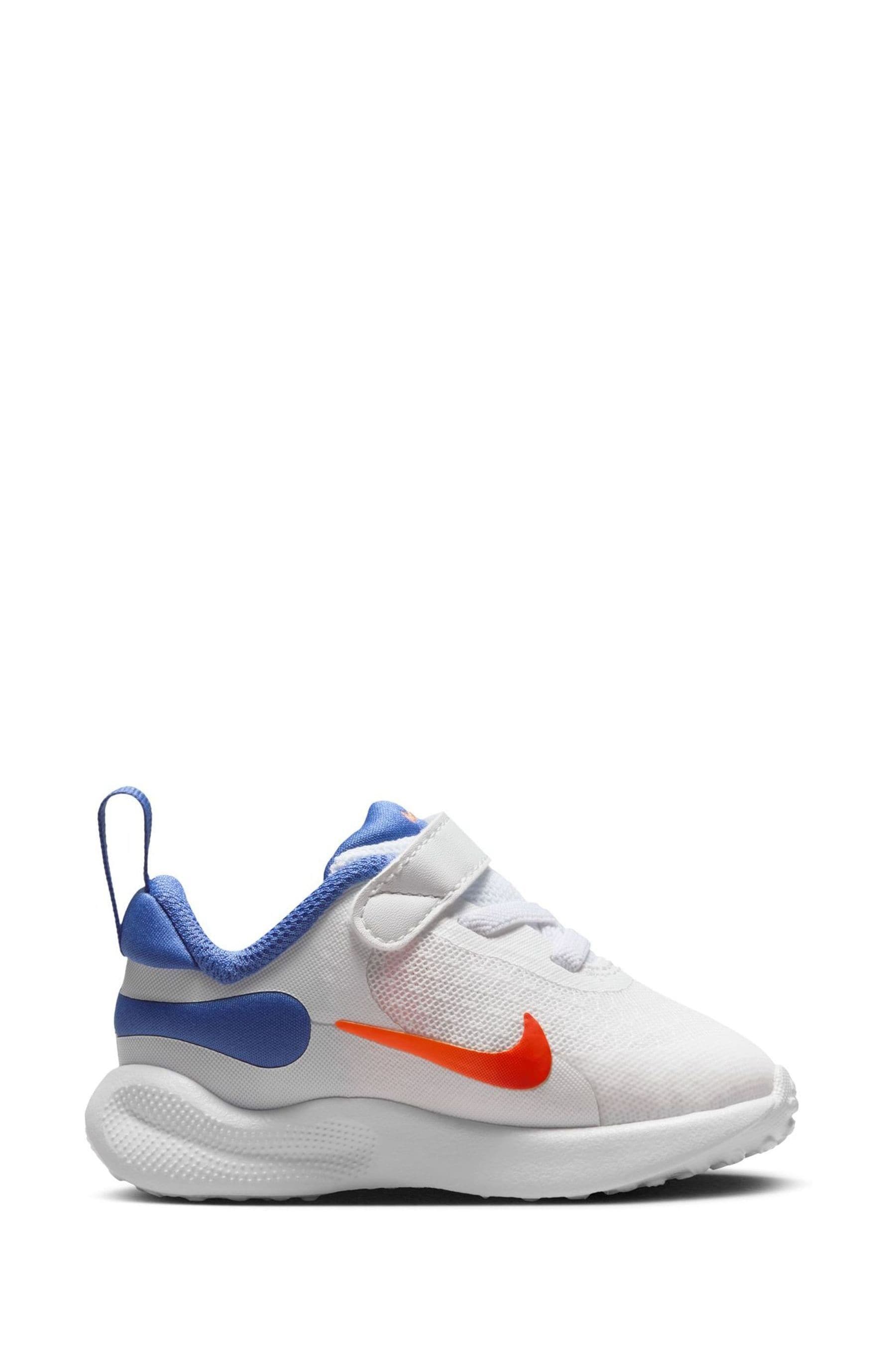 Buy Nike White Blue Infant Revolution 7 Trainers from Next Luxembourg