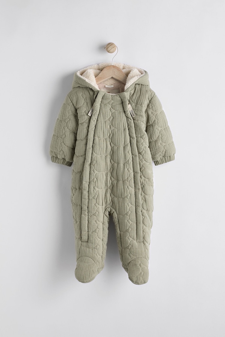 Sage Green Baby Textured Pramsuit (0mths-2yrs) - Image 1 of 5