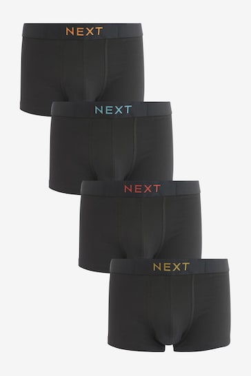 Black Texture Colour Pop Waistband 4 pack Signature Comfort Hipsters