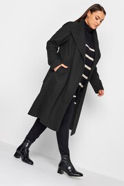 Yours Curve Black Belted Military Coat - Image 3 of 5
