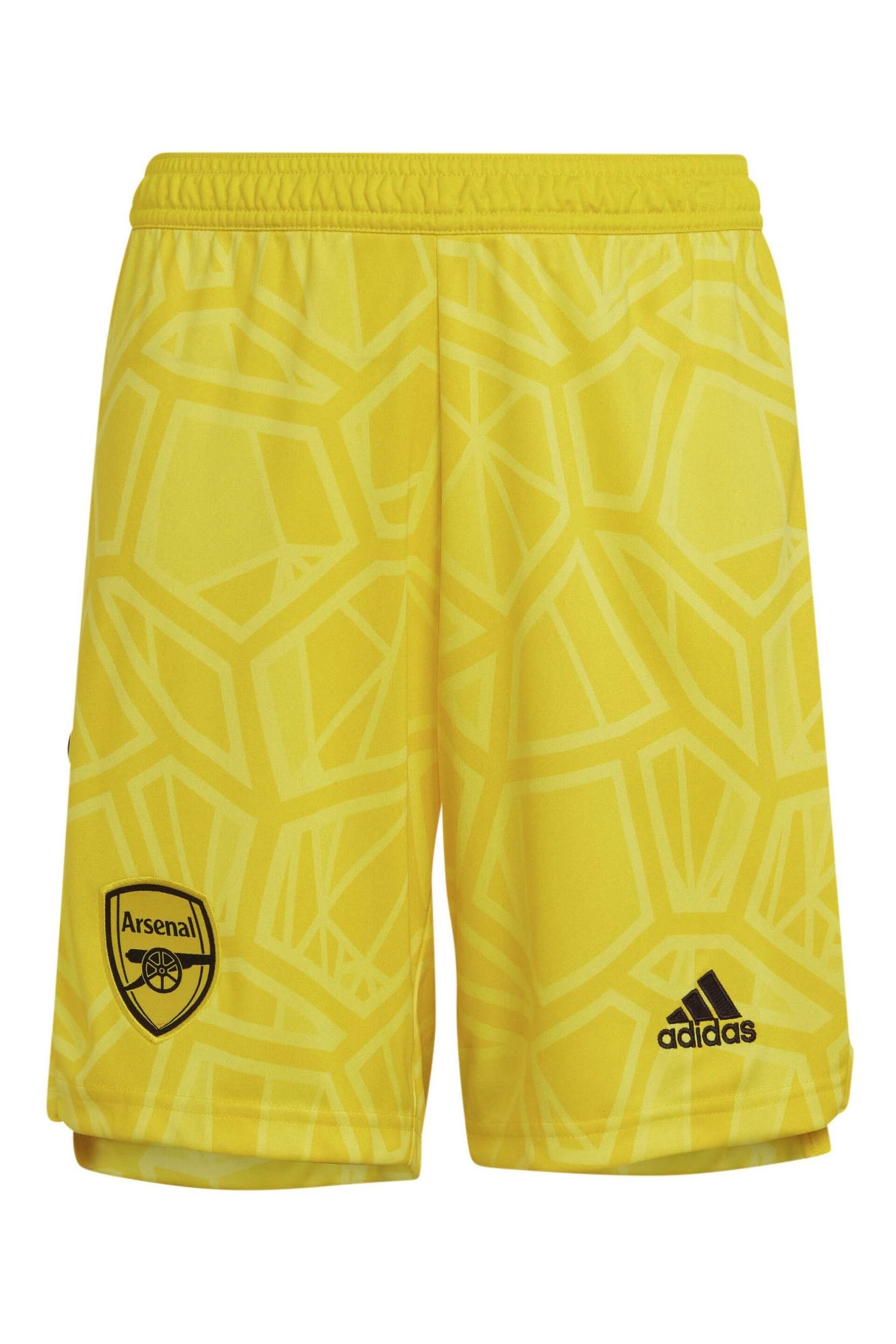 adidas Yellow Arsenal Home Goalkeeper Shorts - Image 2 of 3