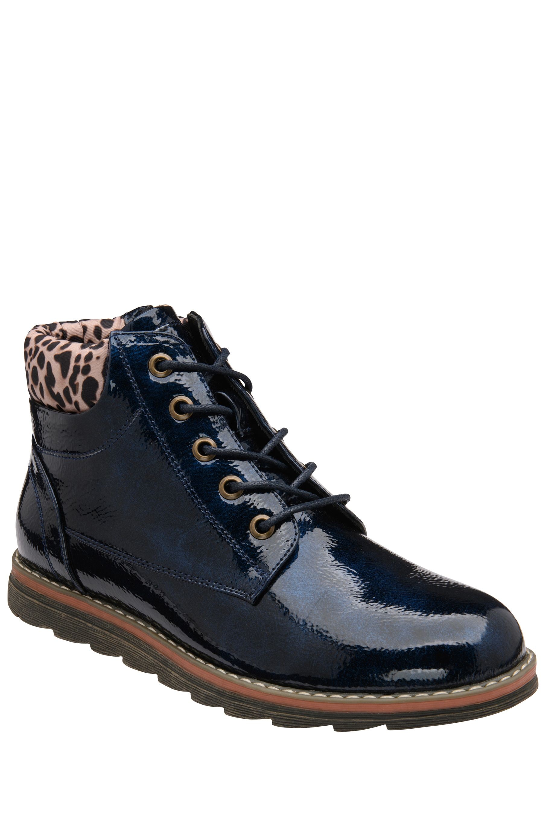 Navy blue sales patent boots