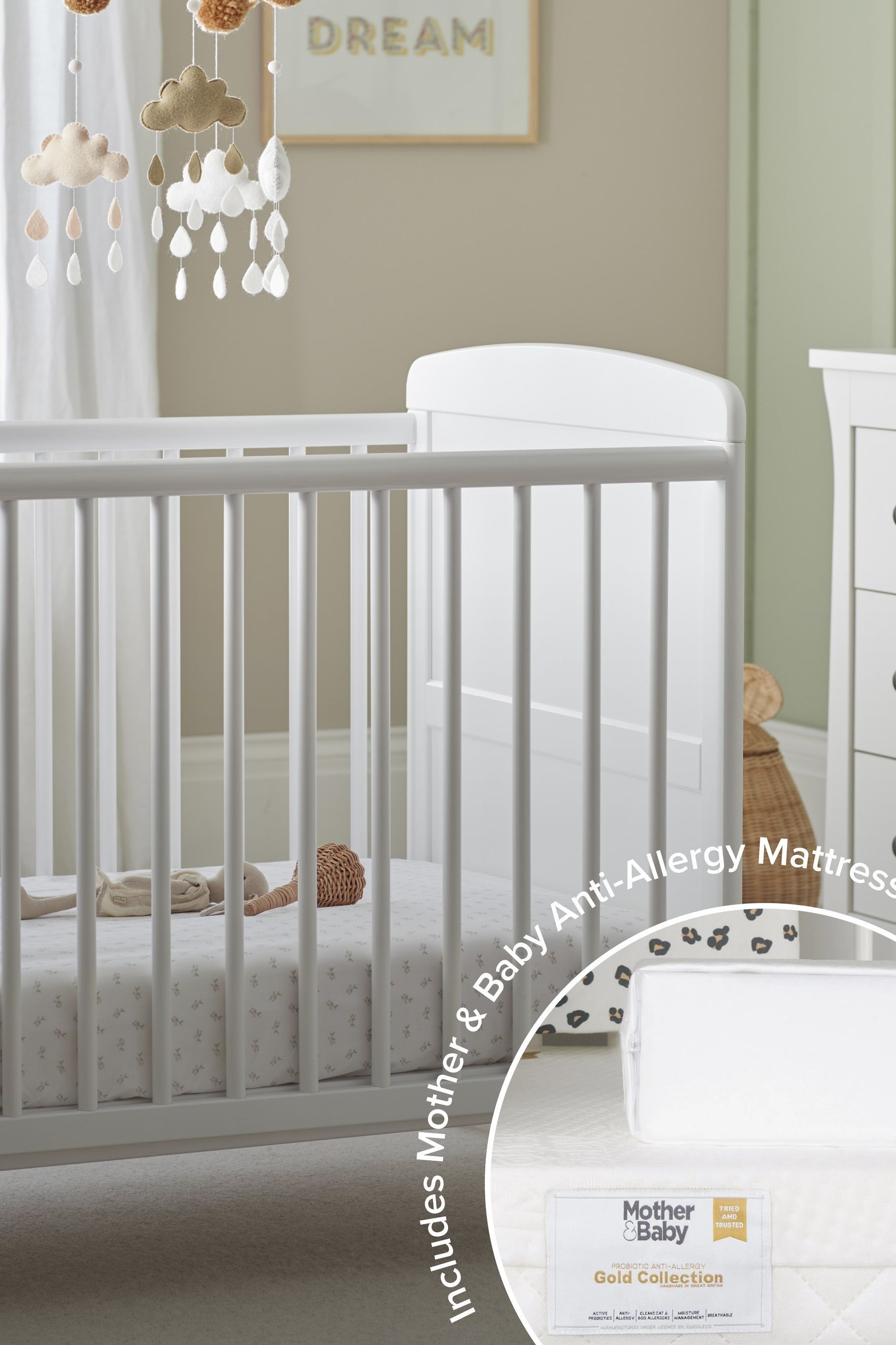Cheap white cot bed on sale