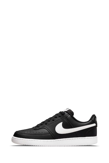 Nike Black/White Court Vision Low Trainers