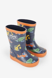 JoJo Maman Bébé Navy Blue Construction Wellies - Image 1 of 5