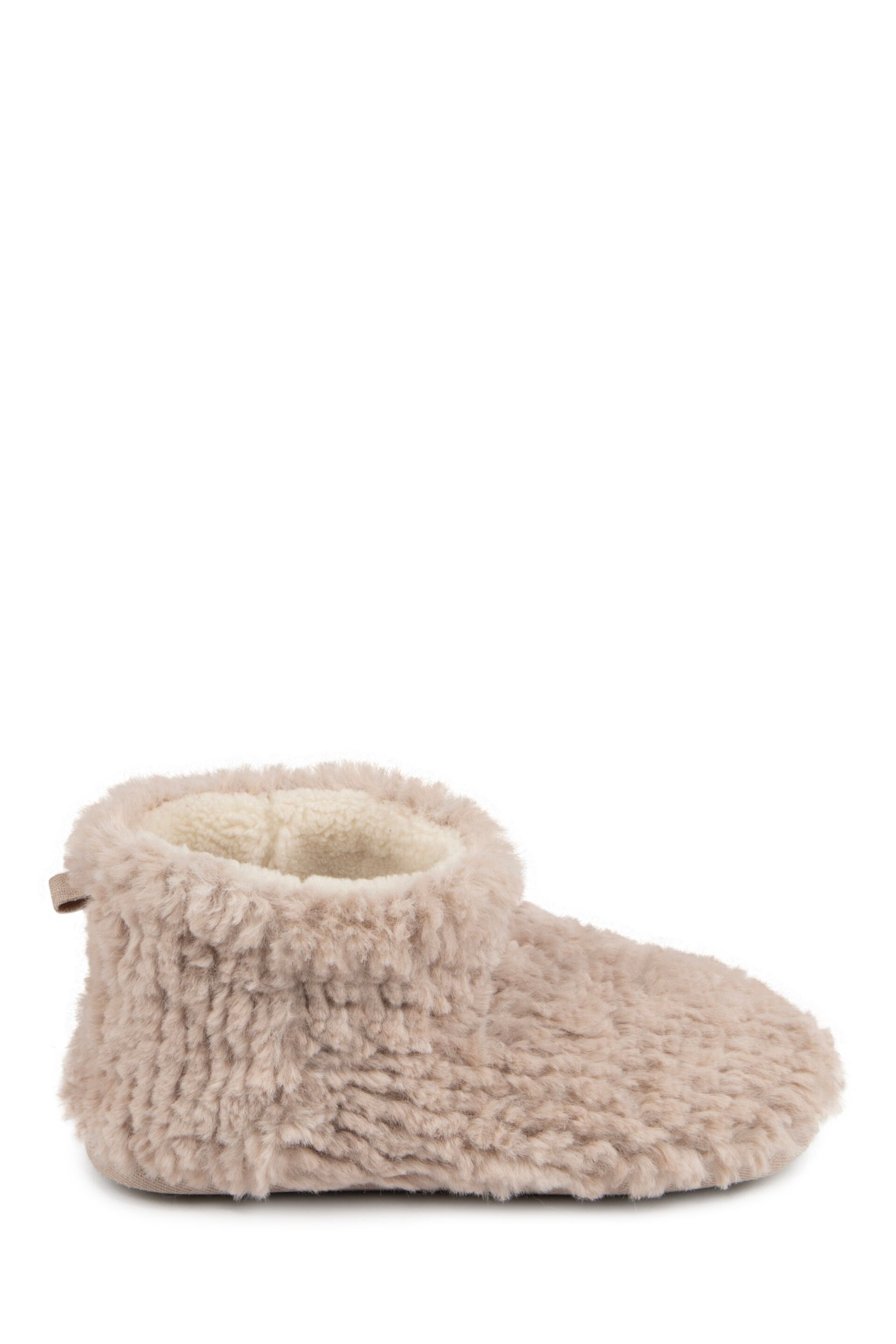 Totes Natural Ladies Faux Fur  Short Boot Slippers - Image 2 of 5