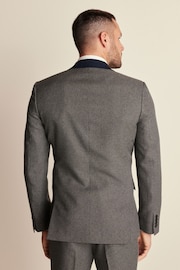 Grey Slim Fit Trimmed Texture Suit Jacket - Image 4 of 11