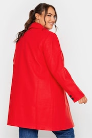 Yours Curve Red Midi City Coat - Image 3 of 4