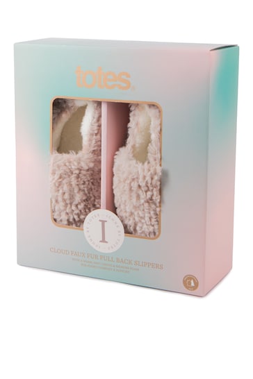 Totes Cream Ladies Cloud Textured Faux Fur EVA Slipper Clogs
