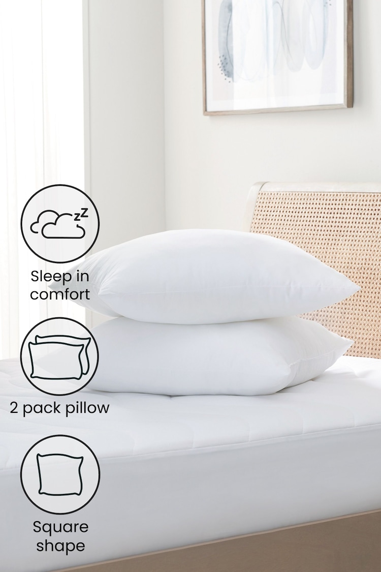 Set of 2 Sleep In Comfort Square Pillows - Image 2 of 3