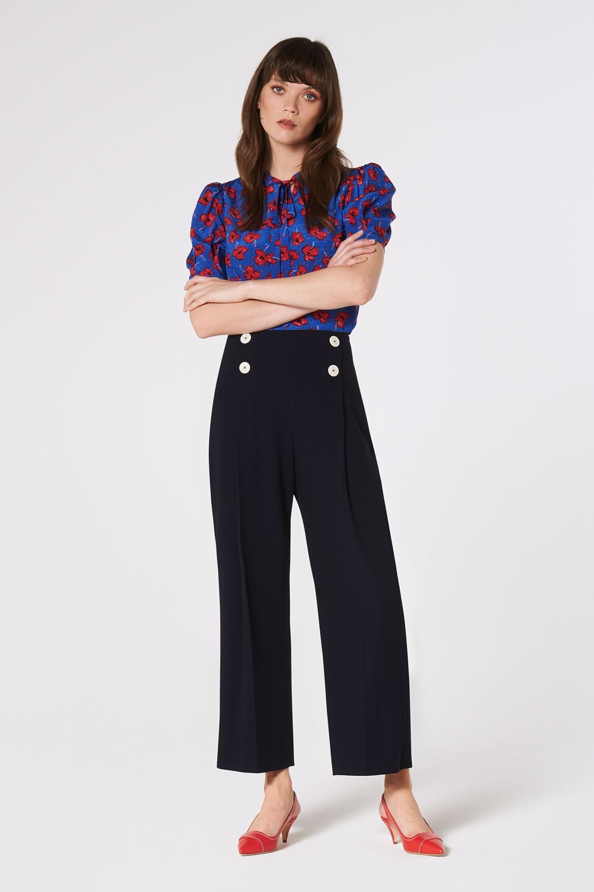 LK Bennett Parker Button Front Trousers - Image 1 of 4