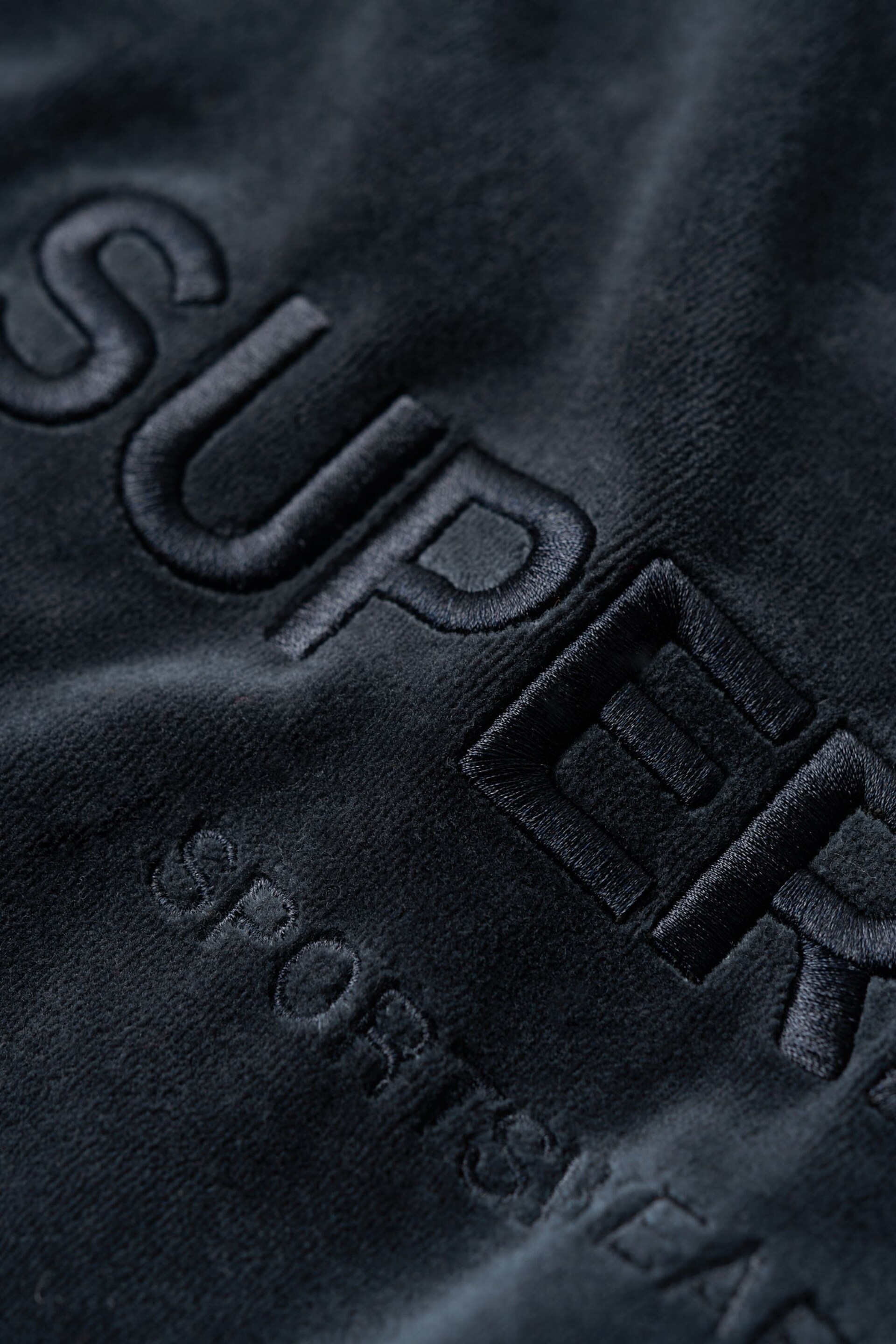 SUPERDRY Blue SUPERDRY Velour Graphic Boxy Crew Sweatshirt - Image 6 of 6