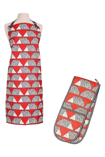 Scion Red Spike Apron & Double Oven Gloves