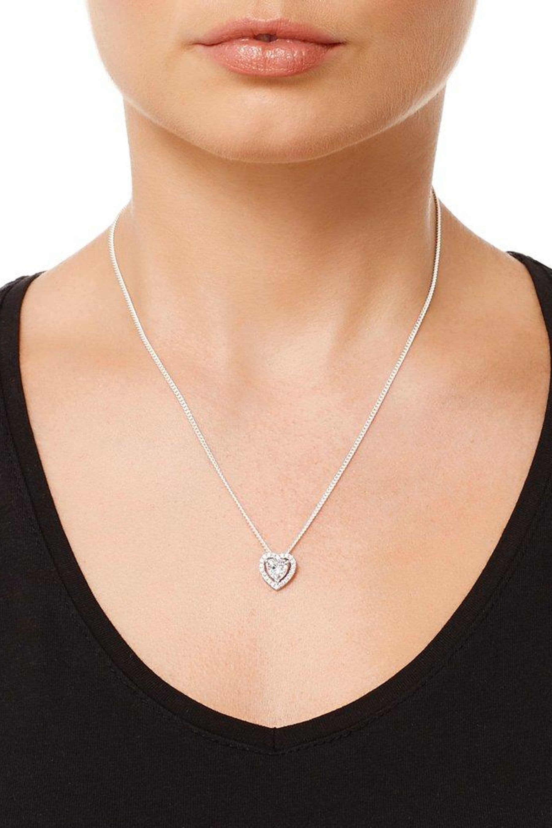 Buy Beaverbrooks Sterling Silver Cubic Zirconia Heart Pendant And