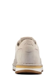 Clarks White Suede Craftrun Lace Trainers - Image 6 of 8