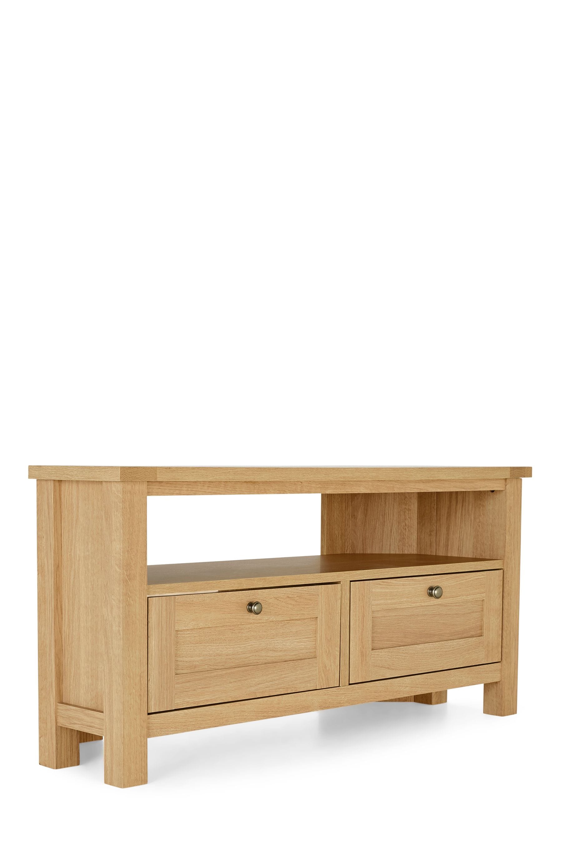 Buy Natural Malvern Oak Effect Up to 46 inch Corner TV Unit from